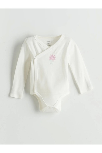 LC Waikiki Baby Ecru Floral Patterned 100% Cotton Baby Girl Hospital Discharge Set