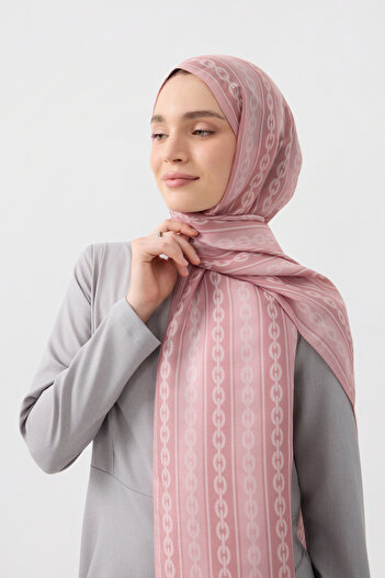 Qef Cotton Twill Şal Chain Pembe