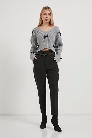 Arma Life Armalife 1102 ribbon detailled crop knitwear women's sweater