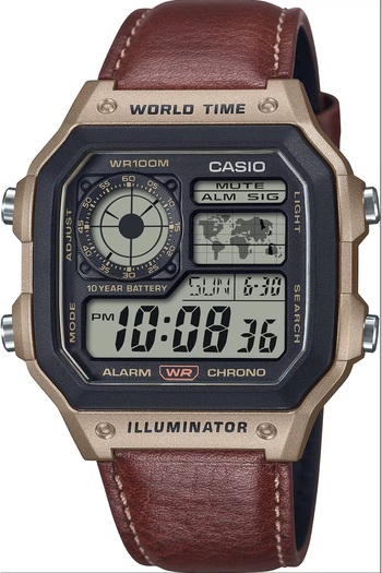 Casio Casio Men's Leather Strap Watch AE-1200WHL-5AVDF