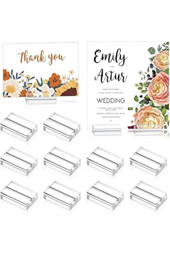 Slasa Transparent Acrylic Card Holder by SLASA, 10 Pieces
