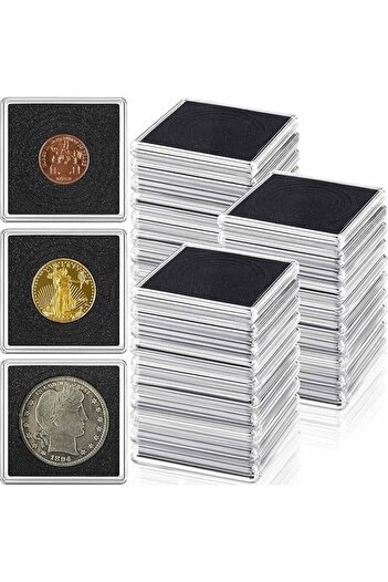 Slasa 30-Piece Coin Collection Boxes - Acrylic Coin Display Holders