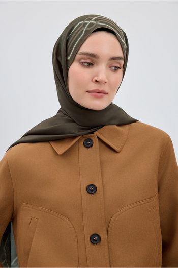 Qef Cotton Twill Şal İnterlock Yağ Yeşili