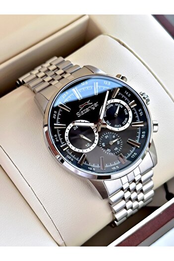 Slazenger Men's Wristwatch with Functional 24 Months Warranty Steel Strap Steel Case Sl2453Sz