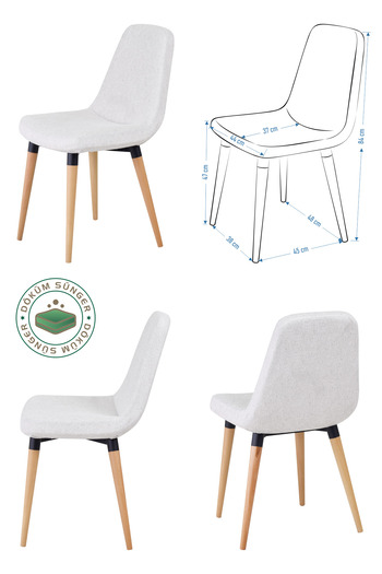 VİLİNZE Tosya Sandalye Avanos Ahşap MDF Açılır Mutfak Masası Takımı - 70x120+30 cm