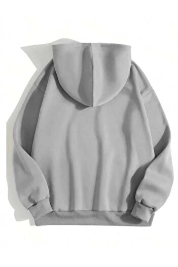 Aymood    Men's Plain Hooded Sweat - Dyed Gray