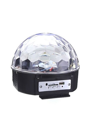 Light Rotating Disco Ball with RGB LED Lights, USB, Speaker, Music Playback, Remote Control, 20W