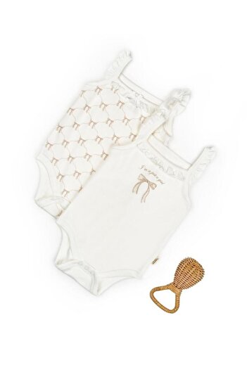 BabyCosy Organic Wear Baby 2-Piece Strap Bodysuit 100% Organic Cotton - Baby and Newborn Series - Csy8135