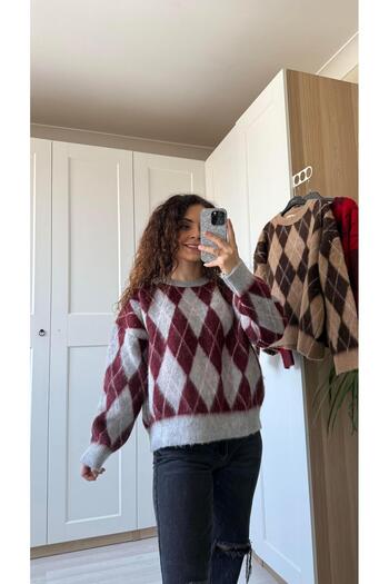 Betül Nayir Bearded Diamond Slice Sweater -Gray