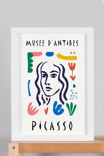 Saturn Pablo Picasso Musee D' Anties Framed Painting - Eclectic Style Wall Decor