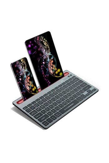 trands Bluetooth Wireless Rechargeable Mini Keyboard Grey TR-KB6431