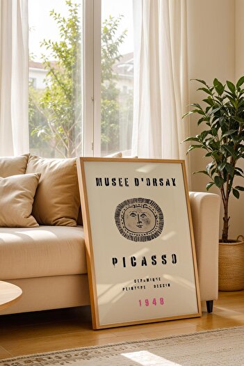 Saturn Pablo Picasso Musee D' Orsay 1948 Ceramic Exhibition Poster Framed Painting - Eclectic Style Wall Decor