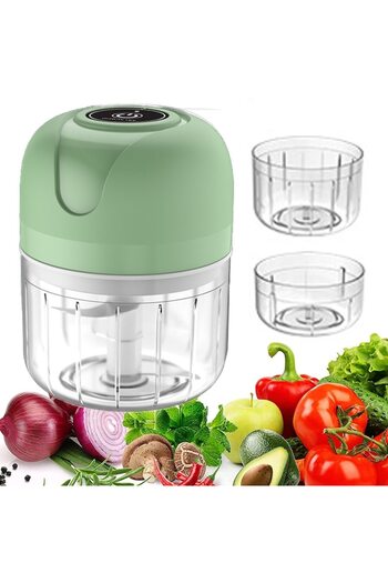Cozevdnt Tocător electric de alimente Cozevdnt, set cu 2 căni de 100ml și 250ml, verde, USB