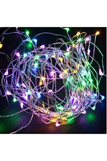 Teo Christmas String Lights with Batteries, Linear Type, 2 Light Modes, Copper Wire 10m 100 LEDs, Multic