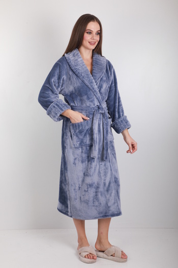 Wild Love 100% Bamboo Women's Shawl Collar Long Dressing Gown / Bathrobe