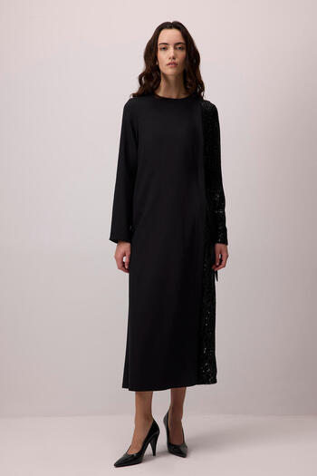 Touché Privé Contrast Sequin Crepe Dress