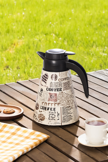 Porsima 161704-008 Patterned 1.2L Conical Thermos Hot and Cold Beverage Storage Thermos