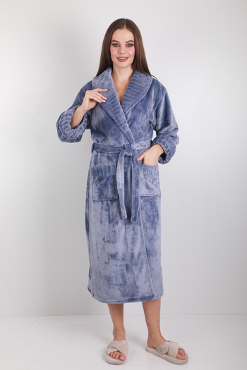 Wild Love 100% Bamboo Women's Shawl Collar Long Dressing Gown / Bathrobe