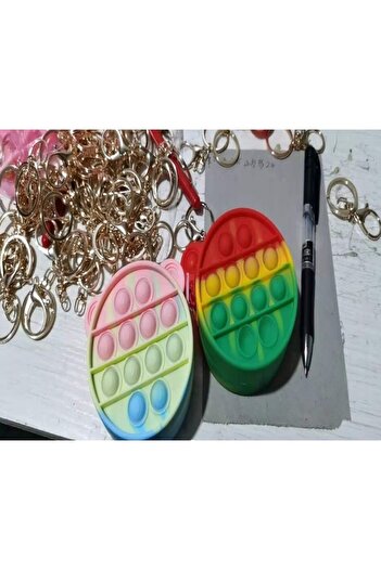 Teo Silicone Anti-Stress Toy, Pop It Now And Flip It, Wallet, 6 cm, Multicolor