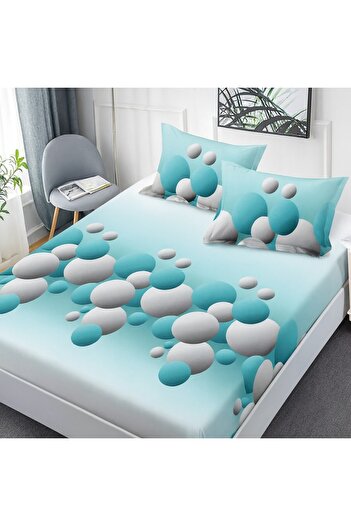 Pucioasa Finet duvet cover set + 2 pillowcases 160x200cm, 3D Spheres turquoise