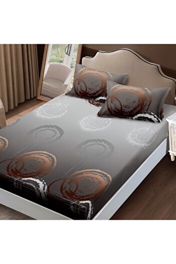 Pucioasa Finet duvet cover set + 2 pillowcases 160x200cm, Grey with circles