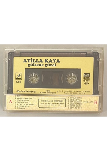 Raks Atilla Kaya Gülsene Güzel Kaset (Orijnal Dönem Kağıt Baskı Kaset)