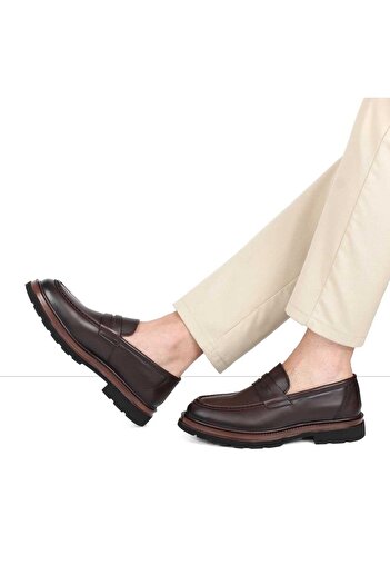 Celal Gültekin Men's Brown Leather Casual Shoes