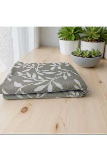NikAr Home Large Size Bath Shower Body Towel 100% Cotton Leaf Pattern 100 X 150 cm One Piece