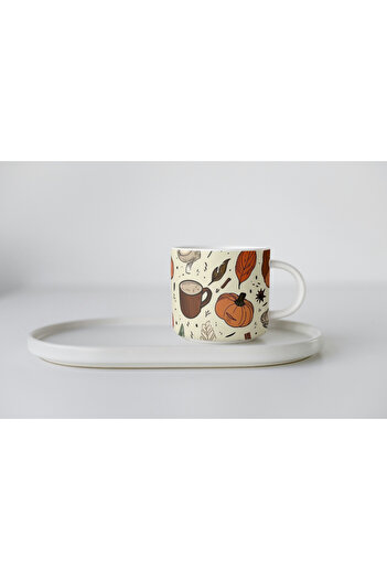 EYBaskı Tasarım Autumn Themed Porcelain Print Mug 150 ml