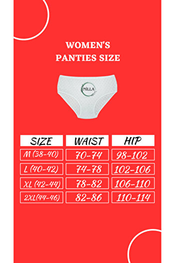 Onurel 2-Pack Women's Heart Patterned 100% Cotton High Waist Bato Panties