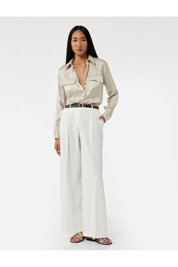 Koton Classic Collar Satin Mink Women's Shirt 6Wak60089Uw