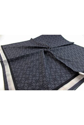 Valino 120X120 Striped Patterned Large Size Scarf Cotton Scarf Large Size Scarf Anthracite