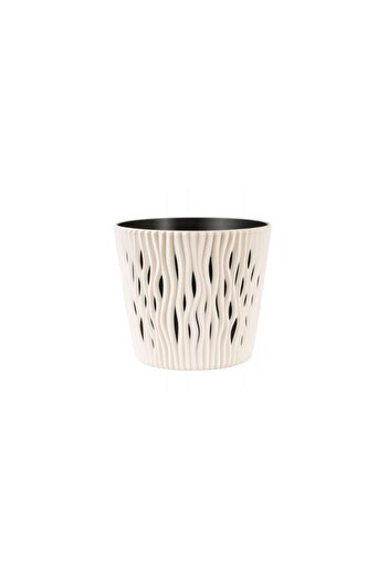 Prosperplast Decorative Flower Pot, Round, Cream, 22.519.2 cm, Sandy Round