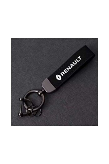 OEM Renault Keychain Black Aluminum Leather