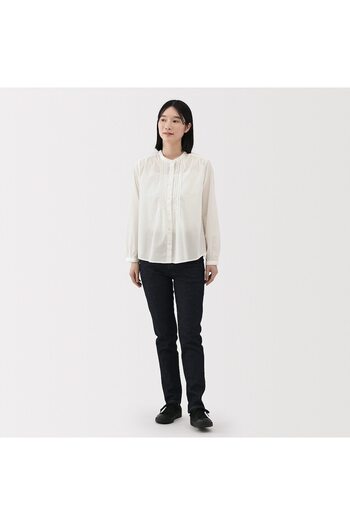 Muji Cotton Voile Long Sleeve Blouse