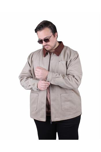 MocGrande Large Size Gabardine Coat Estilismo 25900 Beige