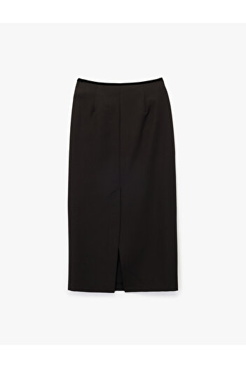 Koton Fusta midi creion slim fit cu detaliu cu fundă cu fante
