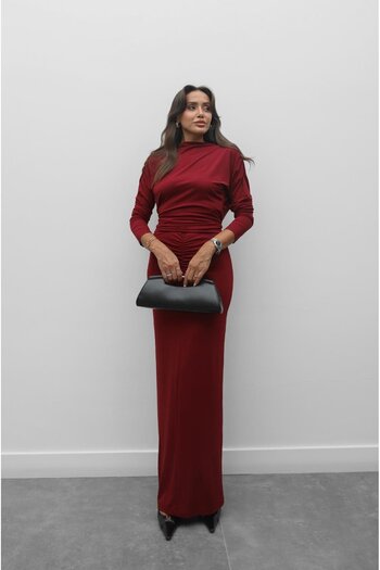 Havoş Burgundy Backless Modal Set