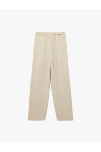 Koton Aerobin Fabric Pleated Pocket Low Waist Wide Leg Pants