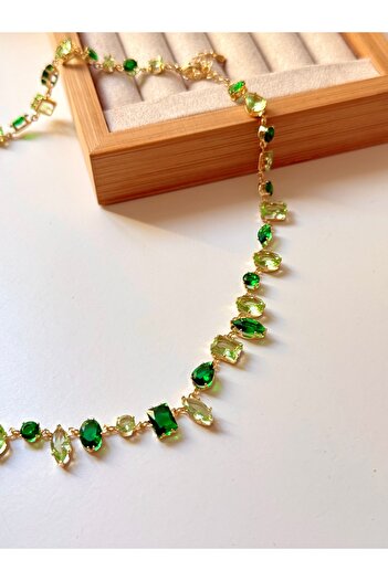 YOUES JEWELRY Çelik Dönmeyen Gema Kolye Zirkon Taşlı Kadın Kolye