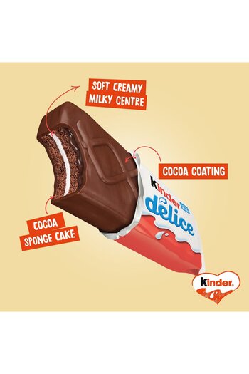 Kinder Delice 10 x 39 gEach Soft Chocolate Cake with Creamy Milk Filling