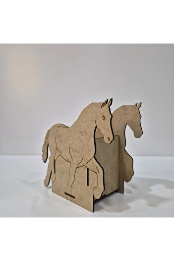 toptanetkinlikboyama Horse Figured Pen Holder Wooden Painting Set |   Educational and Fun Painting Activity for Kids |   Mdf and Other Materials