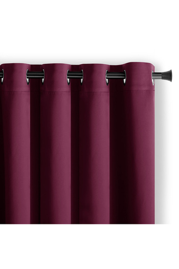 Amelia Home Blackout curtain with classic style rings, Juliette, density 230 g/m2, 140x270 cm, plum purple