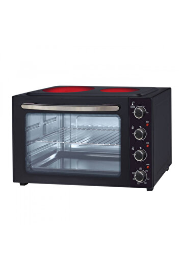 Voltz Oliver OV51441E45 Ceramic Hob Cooker, 4300 W, 45L, 90-230C, Fan, Lighting, Black