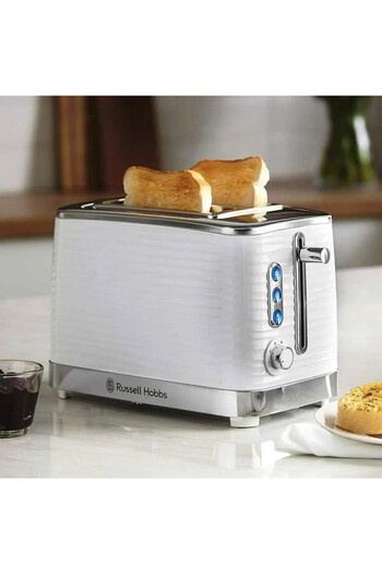 RUSSELL HOBBS Inspire 24370-56 Bread Toaster, 1050W, 2 slices, 6 levels, Warming rack, White
