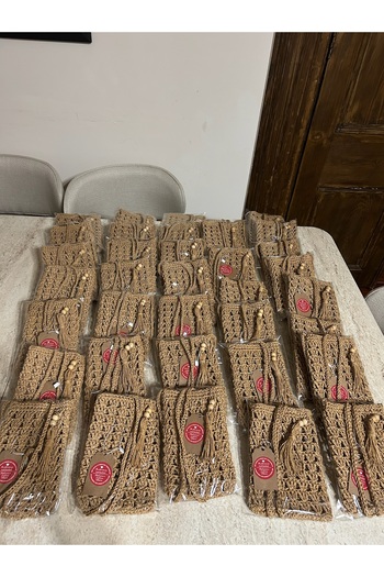 hati Straw Phone Holder Paper Rope Phone Bag