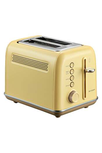 BUYDEEM Prăjitor de pâine DT620E, 900W, 2 sloturi, 7 programe și niveluri, Indicatori, Tavă pentru firimituri, Galben