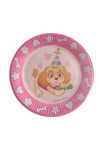 PAW PATROL Set of 6 cardboard plates, multicolor, diameter 23 cm, Skye,