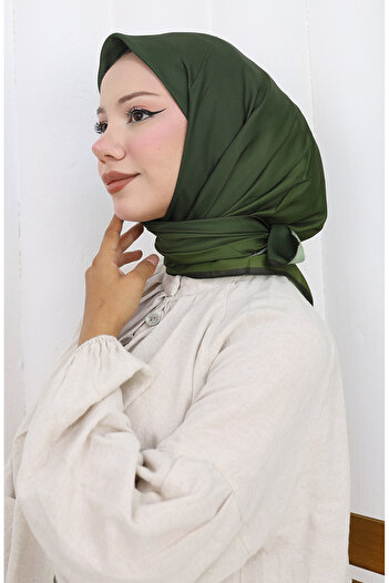 sefamerve Plain Soft Scarf 202504-05 Khaki