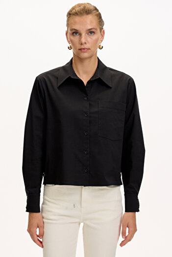 Exquise Long Sleeve Pocket Snap Detail Regular Shirt